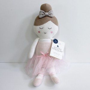 Living Textiles Australia Emma Ballerina Knitted Plush Toy Rattle Doll